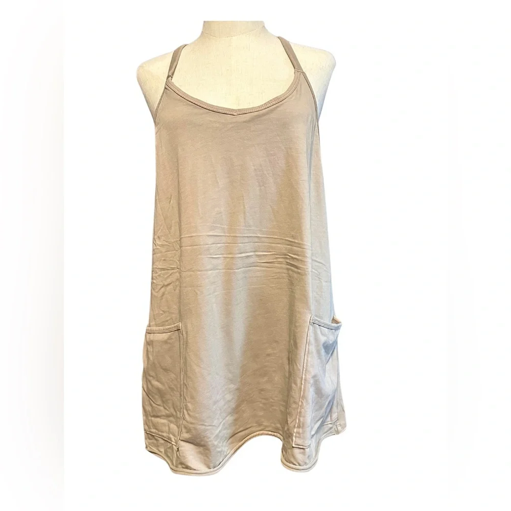 Free People Movement Hot Shot Romper Mini Dress in Mocha Latte Sz Small - Picture 5 of 14